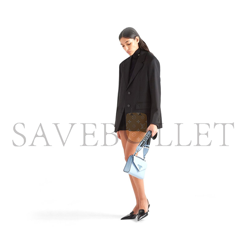 Pra*a monochrome saffiano leather bag 1bd317 (21*14*6.5cm)